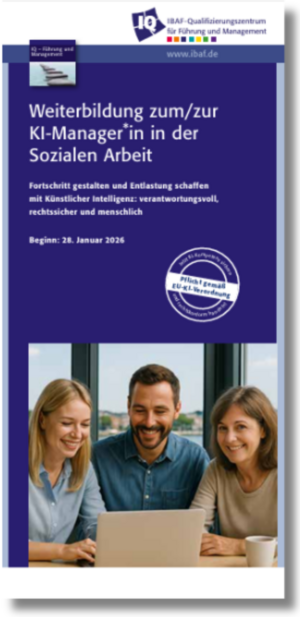 Screenshot eines Flyers zum Thema KI-Management
